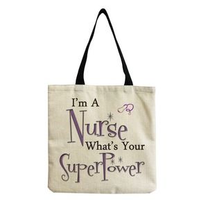 Nurse Nursing Pride Linen Tote Bag Super Power